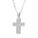 00026654 18ct White Gold Diamond Set Chunky Cross Necklace 40812