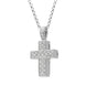 00026654 18ct White Gold Diamond Set Chunky Cross Necklace 40812