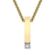 00027662 18ct Yellow Gold Diamond Princess Cut Bar Necklace CB20_18D