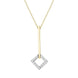 00027730 18ct Yellow Gold Diamond Square Drop Necklace P558CB 