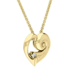 00027746 18ct Yellow Gold Diamond Heart Shell Necklace PE1720D