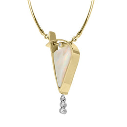 00028104 18ct Yellow Gold Opal Diamond Unique Necklace VUOP100 