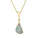 00106792 9ct Yellow Gold Opal Diamond Straight Edge Pear Drop Necklace UPOP162