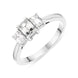 00124041 Platinum 0.88ct Diamond Emerald Cut Trilogy Ring, FEU-1218