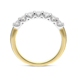 00186158 18ct Yellow Gold 0.74ct Diamond Brilliant Cut Half Eternity Ring, FEU-1414P18Y