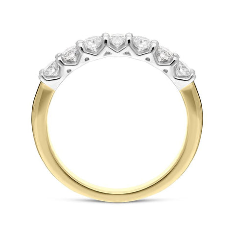 00186158 18ct Yellow Gold 0.74ct Diamond Brilliant Cut Half Eternity Ring, FEU-1414P18Y