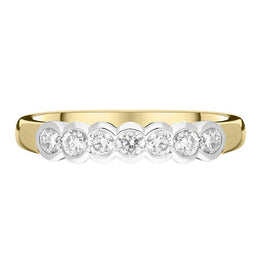 00186194 18ct Yellow Gold 0.44ct Diamond Bezel Set Half Eternity Ring, FEU-2289 front