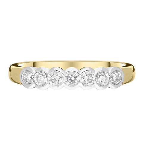 00186194 18ct Yellow Gold 0.44ct Diamond Bezel Set Half Eternity Ring, FEU-2289 front