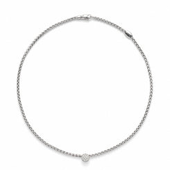 Fope Eka 18ct White Gold 0.22ct Diamond Necklace, 736C/PAVE.