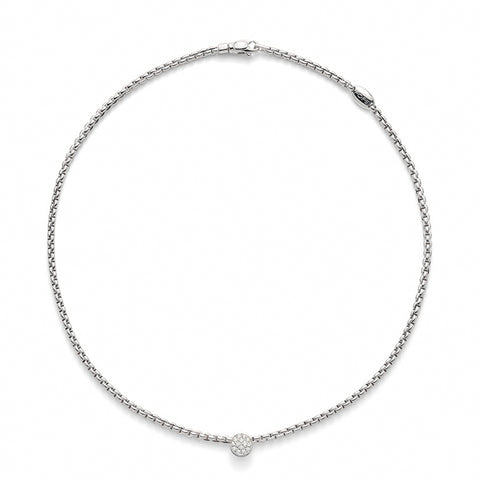 Fope Eka 18ct White Gold 0.22ct Diamond Necklace, 736C/PAVE.