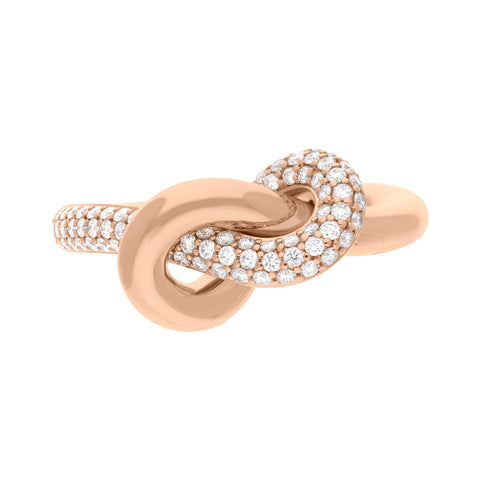 18ct Rose Gold 0.60ct Diamond Knot Ring, STC-066_2