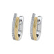 18ct White and Yellow Gold 0.13ct Diamond Hoop Earrings, BRN-141.