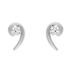 18ct White Gold 0.56ct Diamond Swirl Stud Earrings, STC-068. 