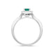 18ct White Gold Emerald Diamond Emerald Cut Halo Ring