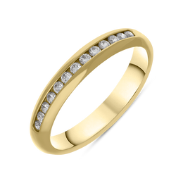 18ct Yellow Gold 0.24ct Diamond Half Eternity Ring, FEU-1193