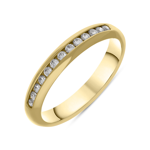 18ct Yellow Gold 0.24ct Diamond Half Eternity Ring, FEU-1193