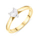 18ct Yellow Gold 0.42ct Diamond Heart Cut Solitaire Ring, FEU-2714.