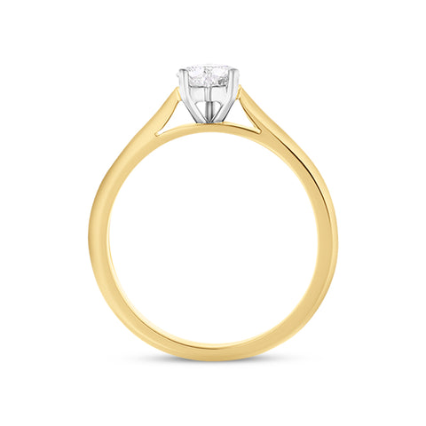 18ct Yellow Gold 0.42ct Diamond Heart Cut Solitaire Ring