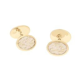 18ct Yellow Gold Coquina Larimar Four Stone Chain Cufflinks, CL006.