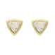 18ct Yellow Gold Coquina Small Curved Triangle Stud Earrings, E061