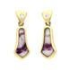 18ct Yellow Gold Blue John 0.06ct Diamond Tapered Drop Earrings, E737_D6. 