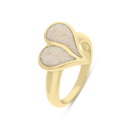 18ct Yellow Gold Coquina Split Heart Ring, R651