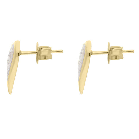 18ct Yellow Gold Coquina Split Heart Stud Earrings D