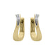 18ct Yellow Gold Diamond Curved Hoop Earrings, BRN-224.