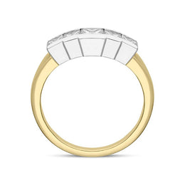 18ct Yellow Gold Diamond Princess Cut Half Eternity Ring