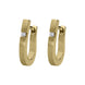 18ct Yellow Gold Diamond Satin Hoop Earrings, BRN-196.