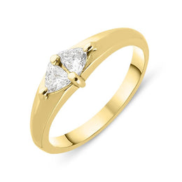 18ct Yellow Gold 0.30ct Diamond Trilliant Cut Ring 3086D0.37