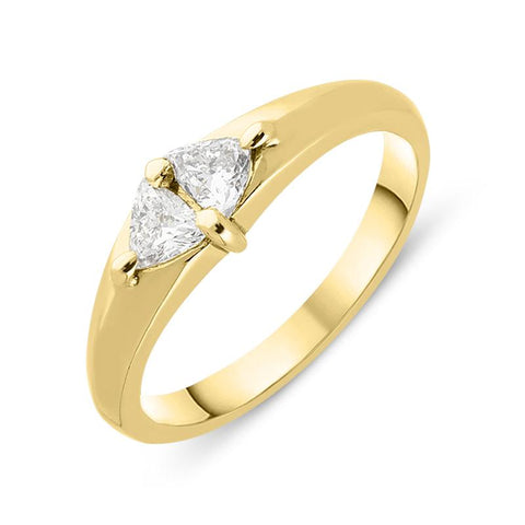 18ct Yellow Gold 0.30ct Diamond Trilliant Cut Ring 3086D0.37