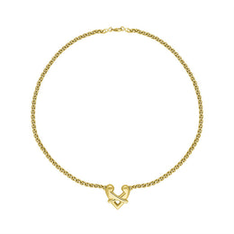 18ct Yellow Gold Love Heart Necklace D NUNQ0000749