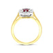 18ct Yellow Gold Ruby Diamond Emerald Cut Cluster Ring FEU-1098_3