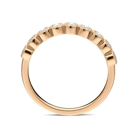 18ct Rose Gold 0.27ct Diamond Bezel Set Half Eternity Ring BLC-172