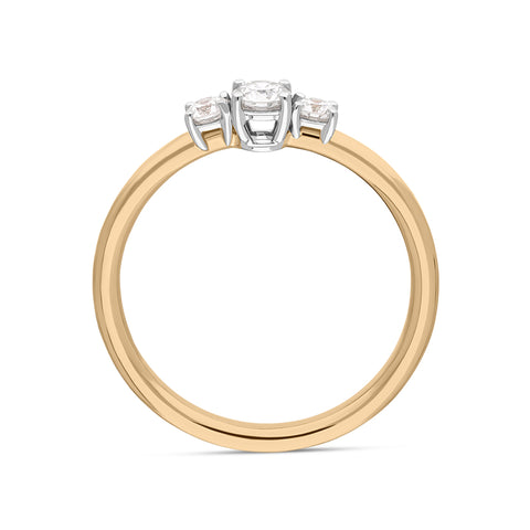 18ct Rose Gold Diamond Three Stone Ring, BLC-281_2