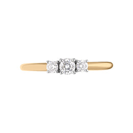 18ct Rose Gold Diamond Three Stone Ring, BLC-281_3