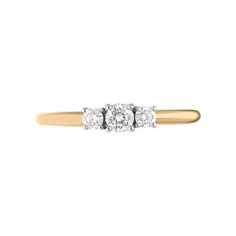 18ct Rose Gold Diamond Three Stone Ring, BLC-281_3