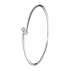 18ct White Gold 0.10ct Diamond Tube Set Crossover Bangle BLC-211