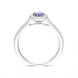 18ct White Gold 0.17ct Sapphire 0.47ct Diamond Halo Ring FEU-2278