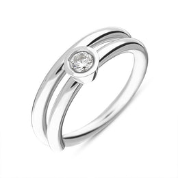 18ct White Gold 0.21ct Diamond Tube Set Ring BLC-210