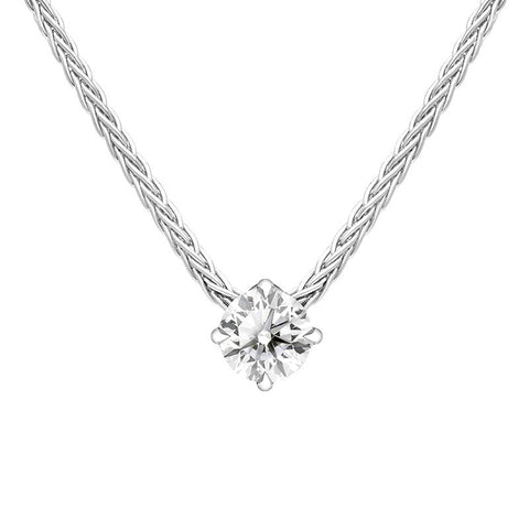 18ct White Gold 0.23ct Diamond Brilliant Cut Solitaire Necklace BLC-190