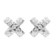 18ct White Gold 0.23ct Diamond Small Cross Shape Stud Earrings PJW034