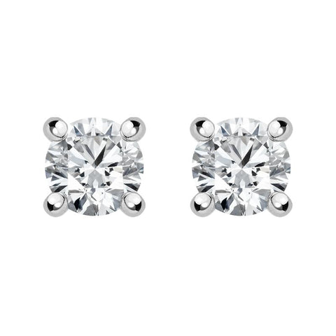 18ct White Gold 0.26ct Diamond Claw Set Solitaire Stud Earrings FEU-2217