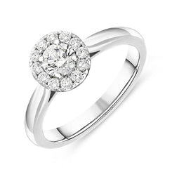 18ct White Gold 0.28ct Diamond Round Cluster Ring BLC-230