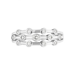 18ct White Gold 0.29ct Diamond Thirteen Stone Ring, FEU-1834.