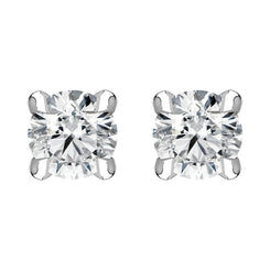 18ct White Gold 0.30ct Brilliant Cut Diamond Solitaire Stud Earrings BLC-237