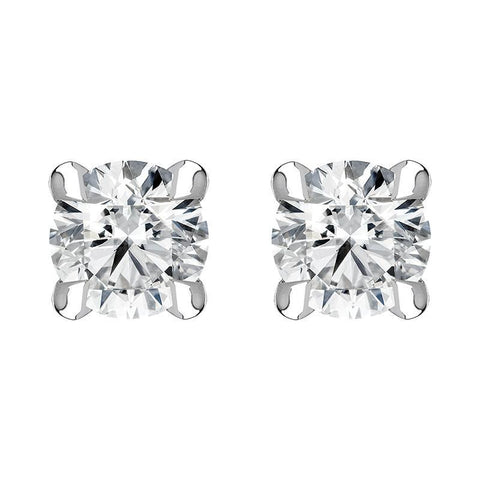 18ct White Gold 0.30ct Brilliant Cut Diamond Solitaire Stud Earrings BLC-237