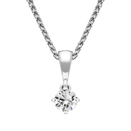 18ct White Gold 0.30ct Diamond Brilliant Cut Solitaire Necklace