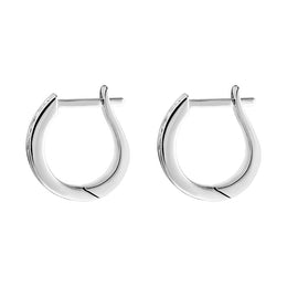 18ct White Gold 0.30ct Diamond Half Eternity Hoop Earrings FEU-055